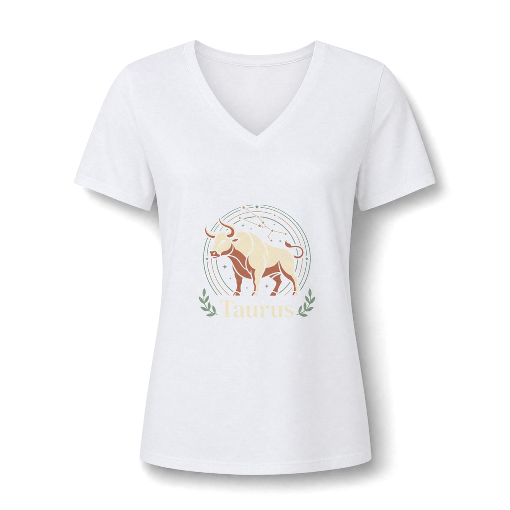 Taurus Zodiac V-Neck Tee — Women's Astrological Bull Shirt