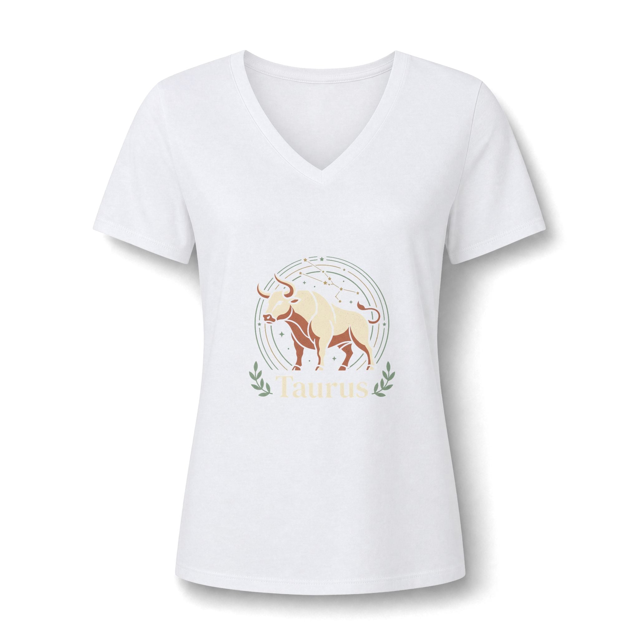 Taurus Zodiac V-Neck Tee — Women's Astrological Bull Shirt
